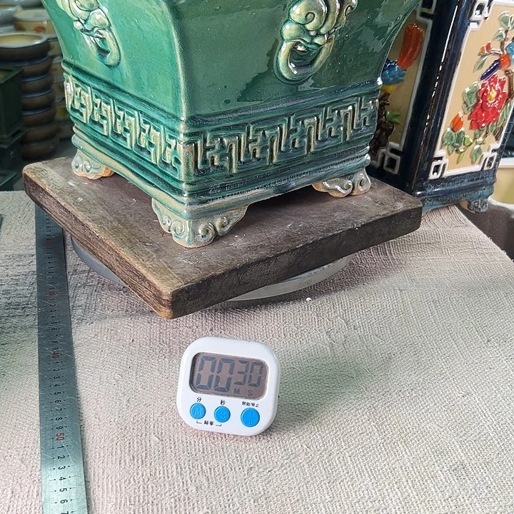 清***君泳坤堂石湾花盆陶瓷
