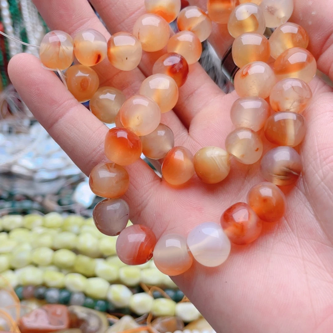 未镶嵌玛瑙/玉髓珠宝奇石玛瑙糖豆1条卡11➕