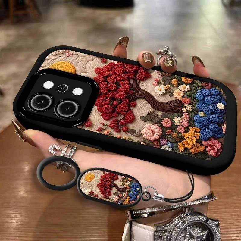 山川玫瑰适用oppoFindX9泡芙手机壳14Pro防摔全包findx9pro软硅胶