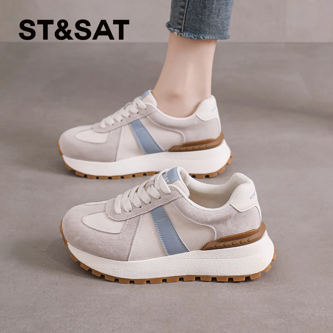 星期六百搭阿甘鞋女士2025新款复古休闲老爹鞋女时尚今年流行鞋子