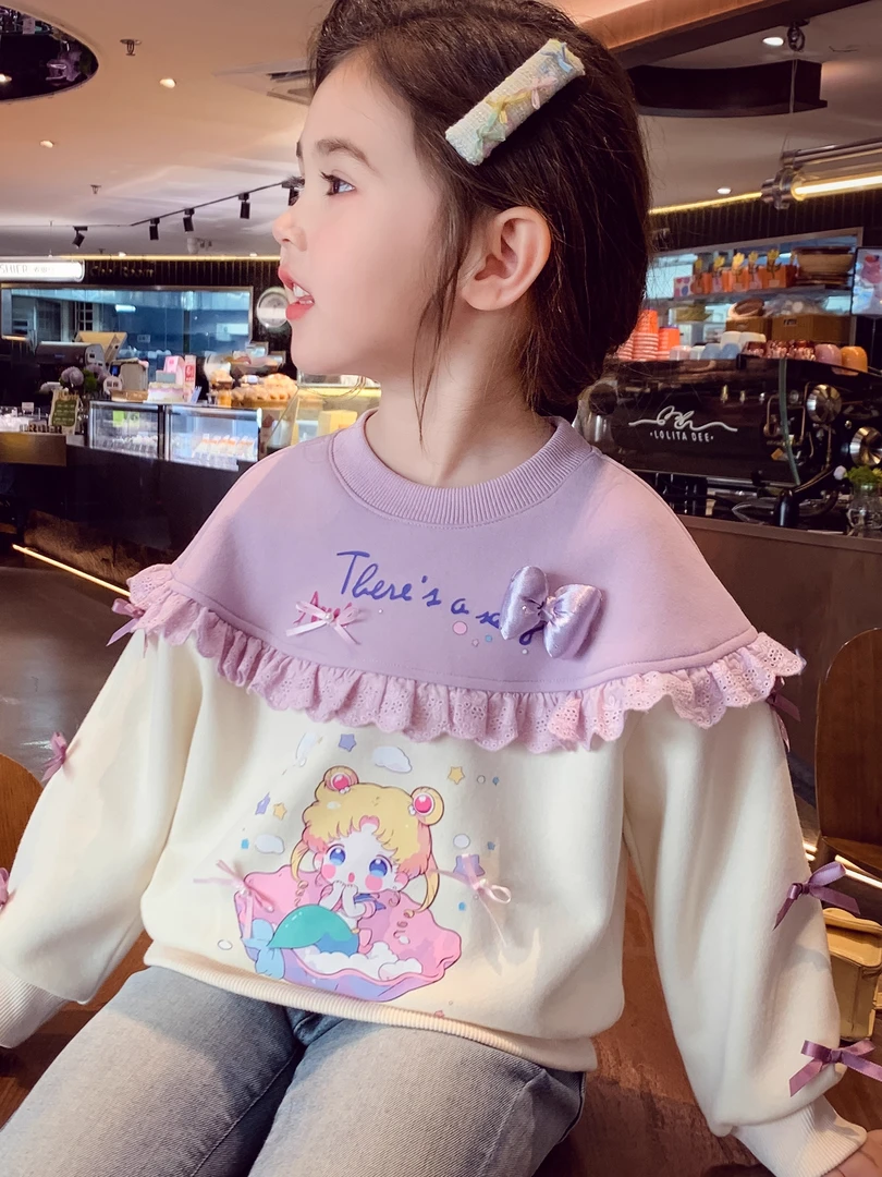 女童卫衣秋装2025新款儿童韩版卡通印花上衣小女孩套头衫打底衫潮