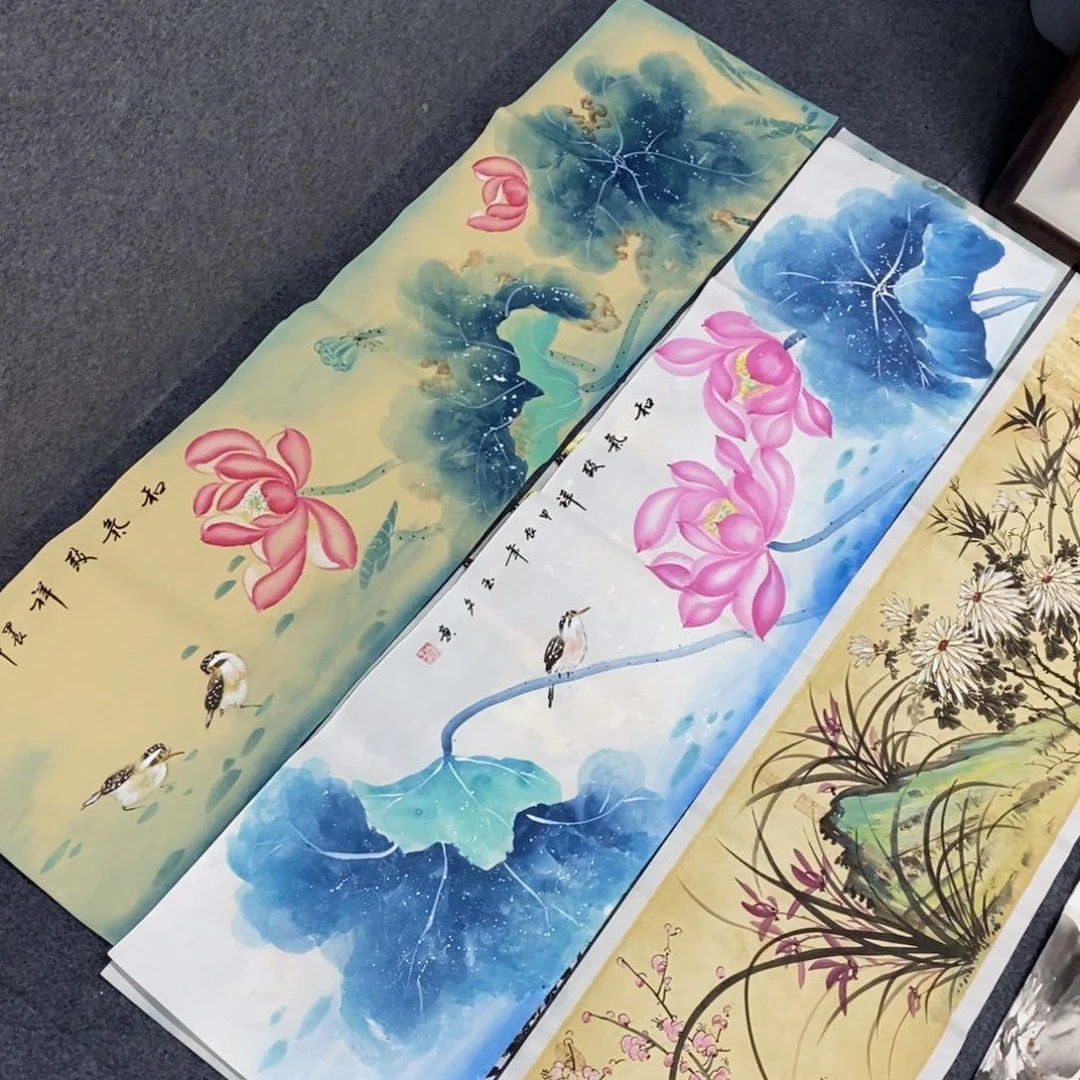 国画尺寸140✖️35四尺对开画画画