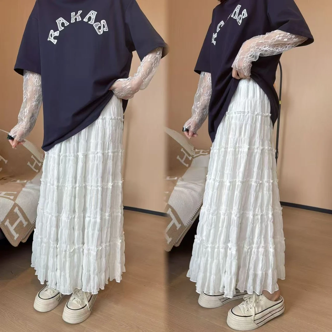 二姐的宝藏春季设计感百搭高腰显瘦蛋糕半身裙#25029