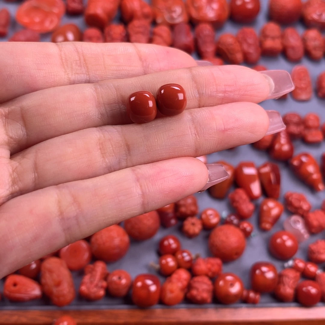 南红玛瑙老型对珠8mm未镶嵌?****g