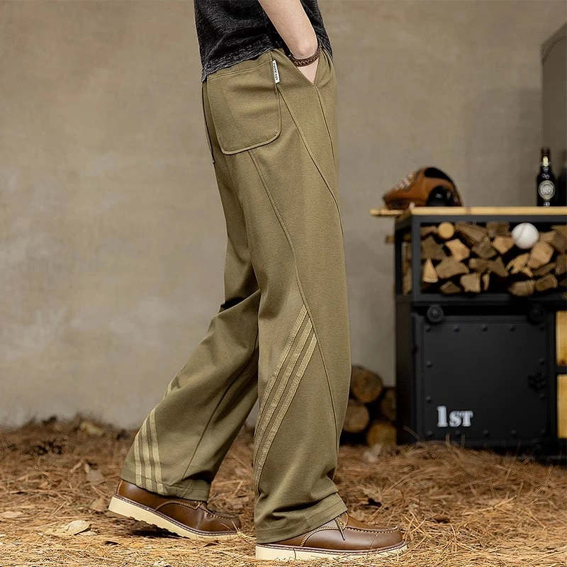 Cebrodz夏季凉感天丝休闲裤男新款美式潮牌莱赛尔宽松薄款直筒裤