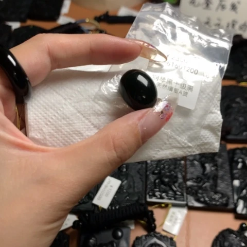 天然缅甸a货钢琴黑挂件