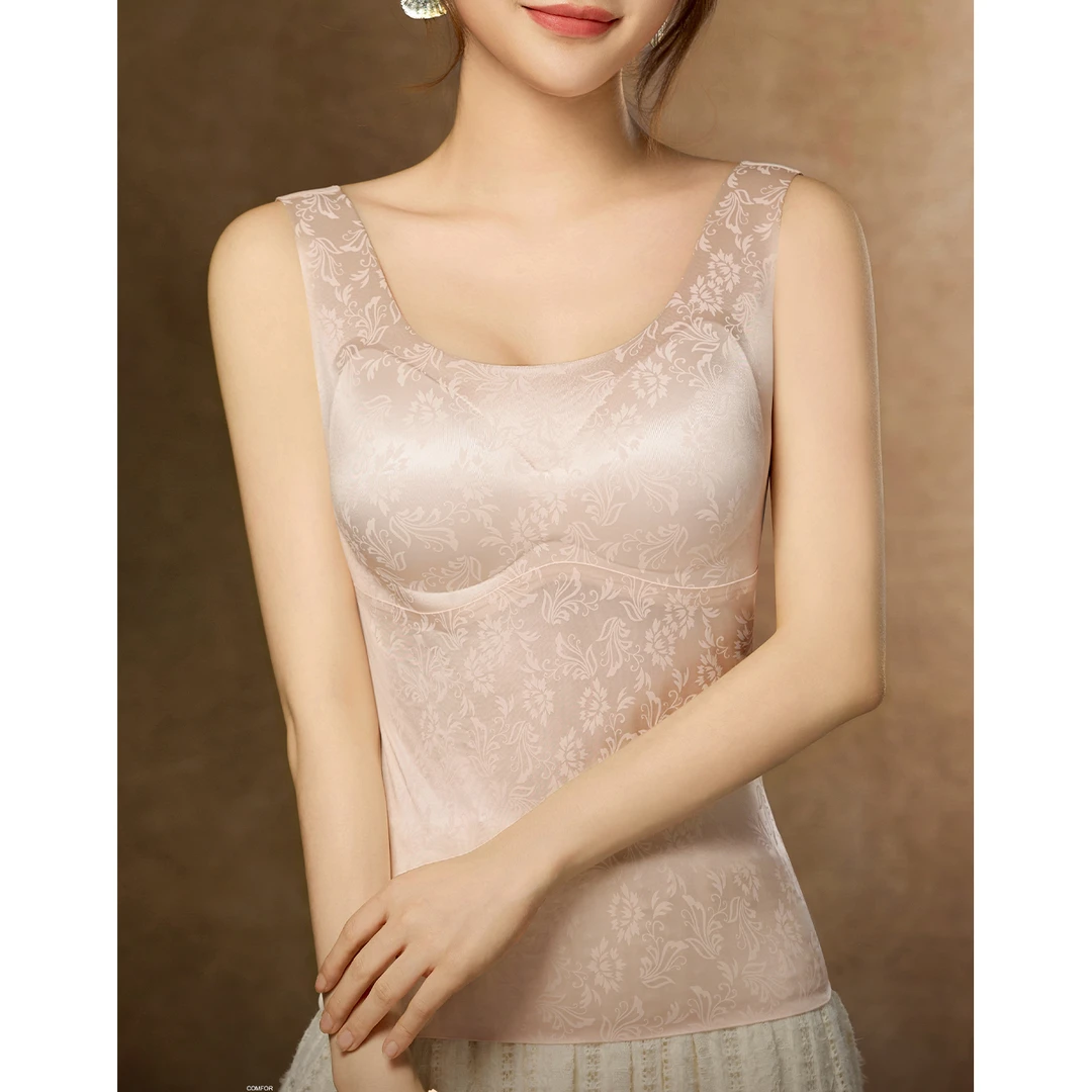 浒城古娘新款舒适外穿内搭百搭时尚女士提花美背WG040501