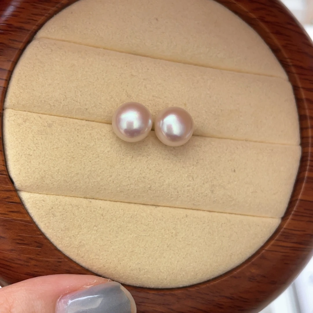 银S925镶嵌淡水珍珠耳饰
