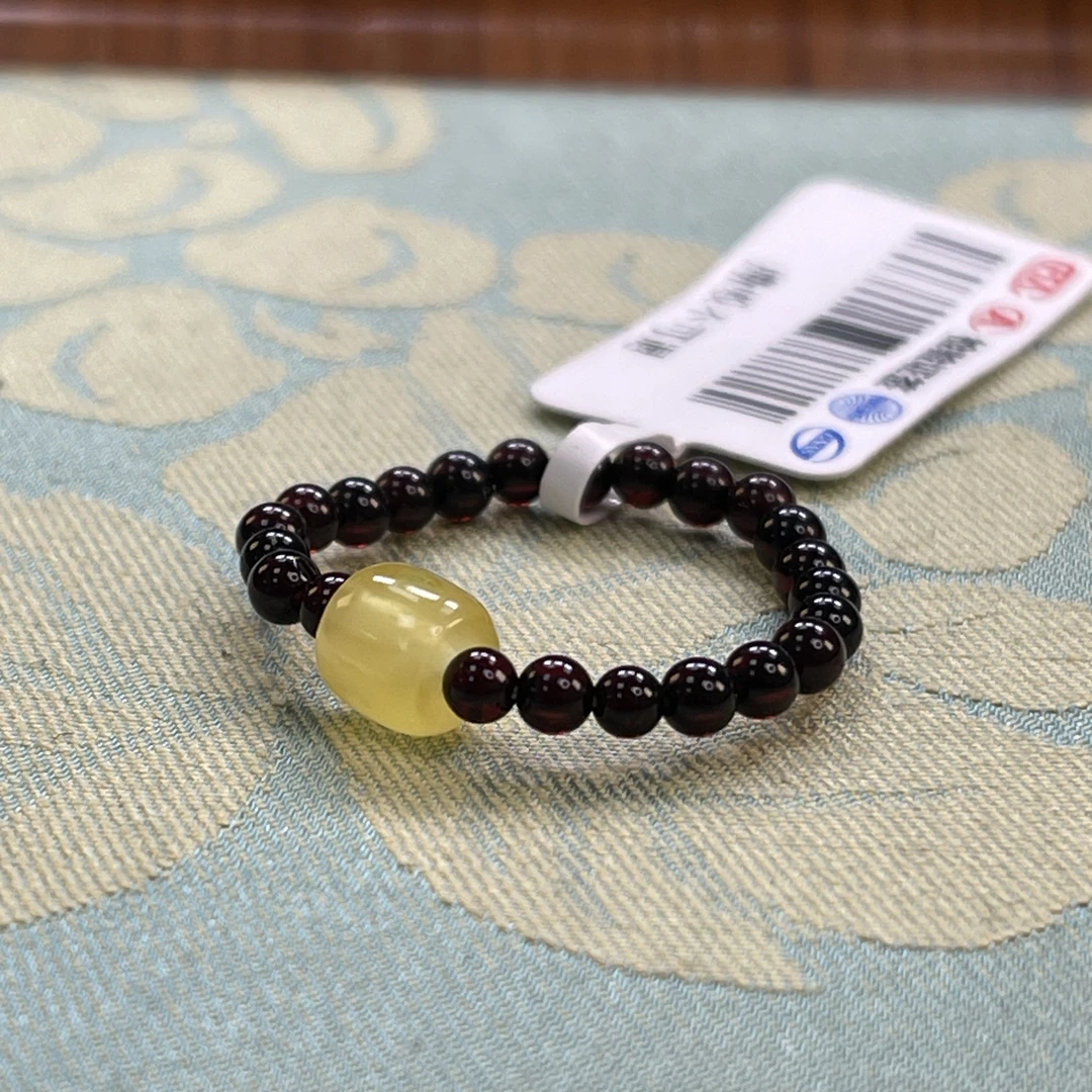 【小羊南红臻选】 天然缅甸血珀DIY戒圈HA40006多样性发