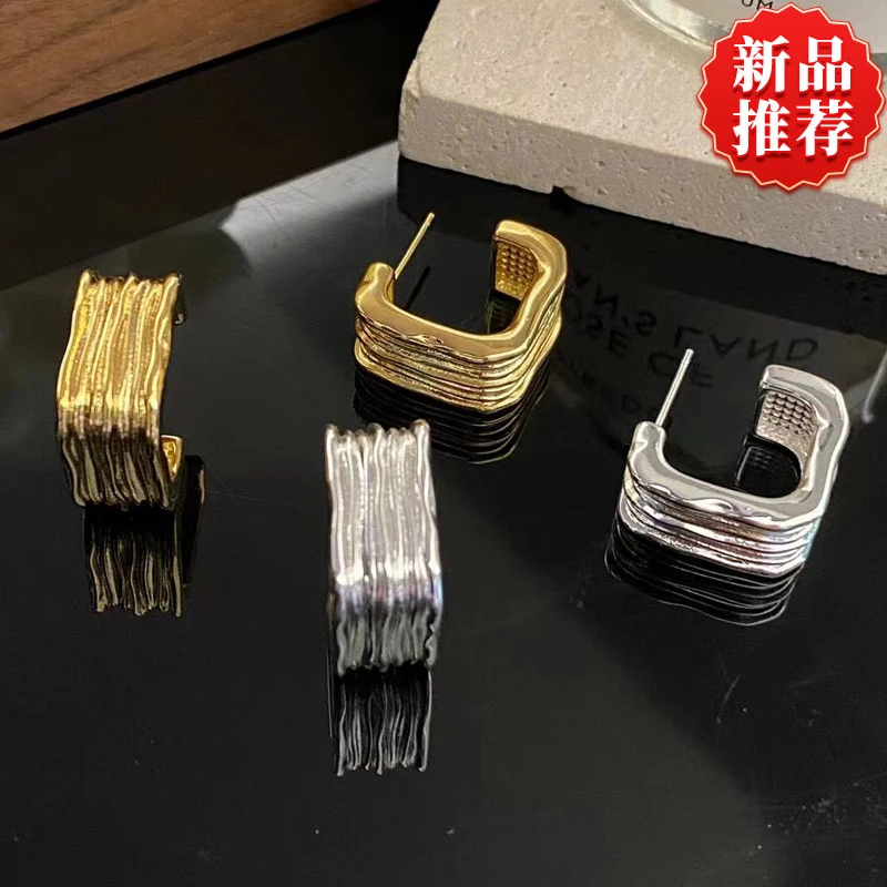 铜合金耳饰 时尚新品百搭轨道C耳环高级感轻奢耳饰