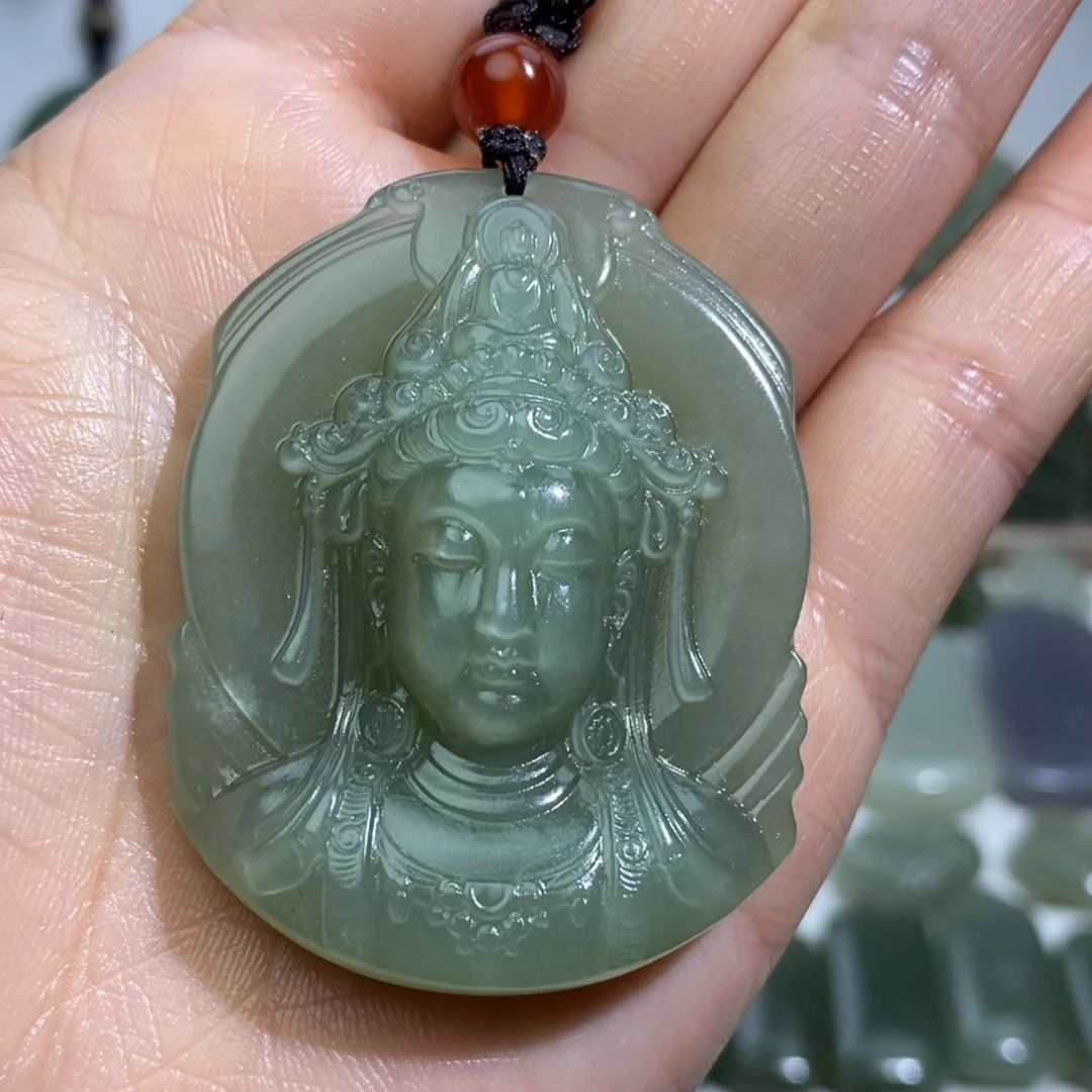 和田玉颈饰未镶嵌观音首（微瑕）