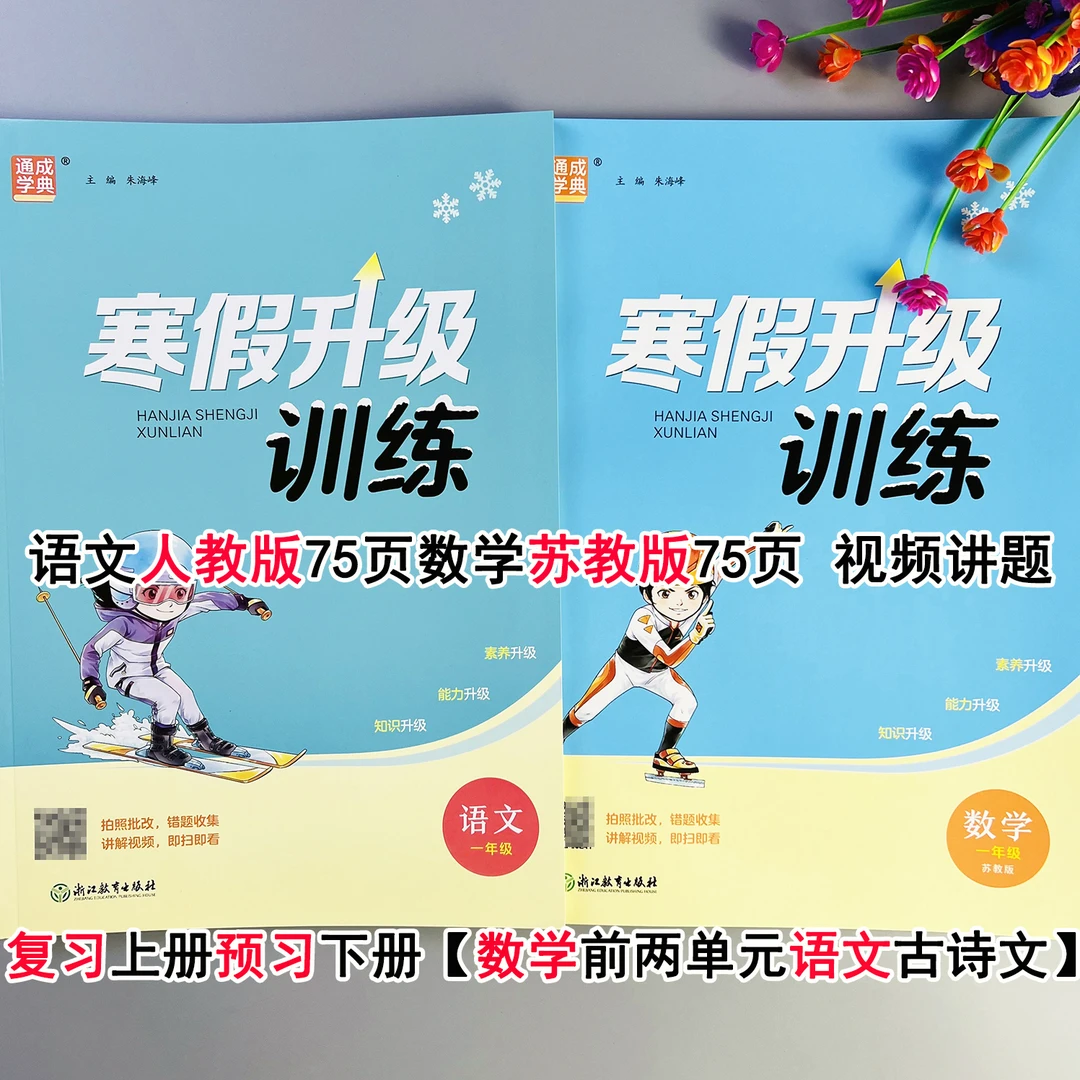 寒假升级训练一年级语文数学寒假作业苏教版寒假衔接寒假复习预习