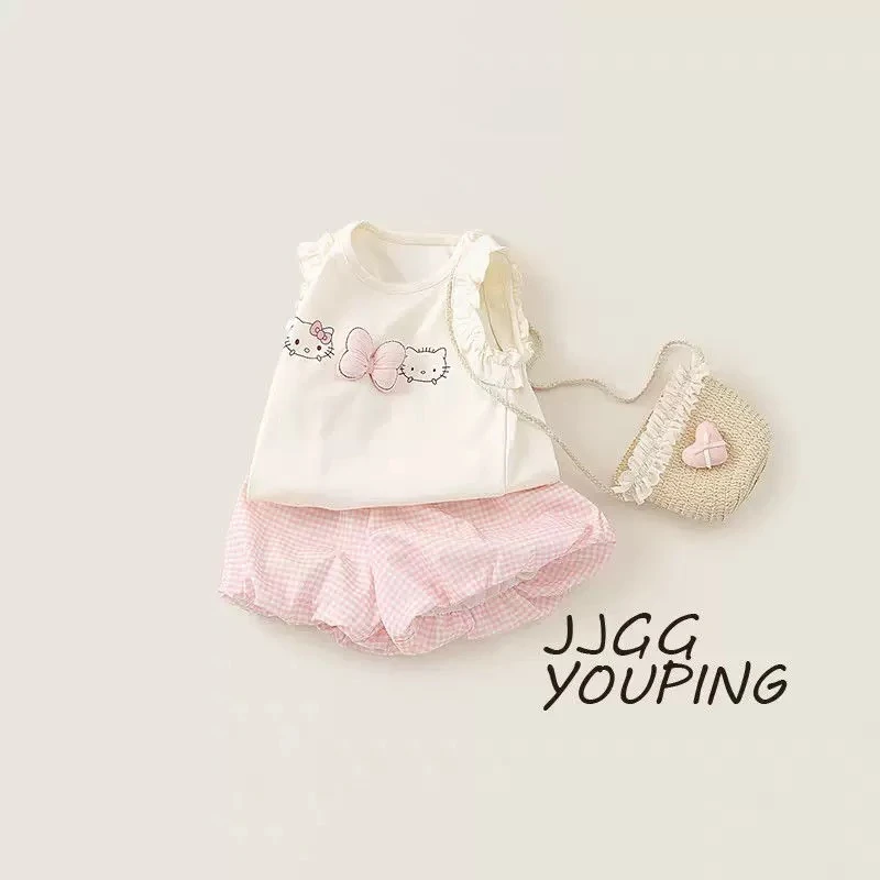 【贝妈福利专属2010】贝妈KT韩版套装夏季女童装福利款式限量抢购