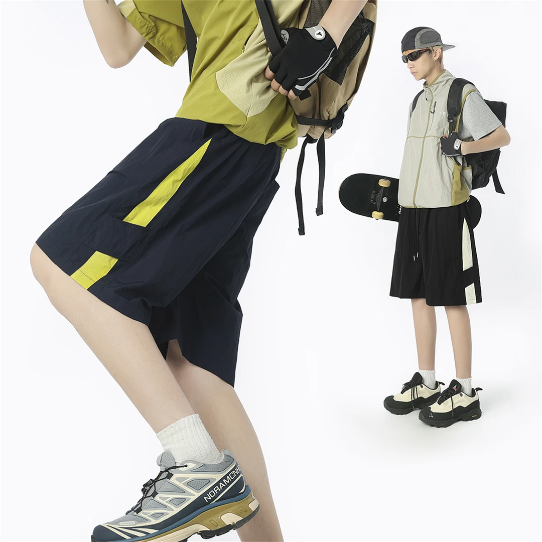 Mexican/稻草人休闲短裤2025新款夏季五分裤男士梭织速干空调裤宽