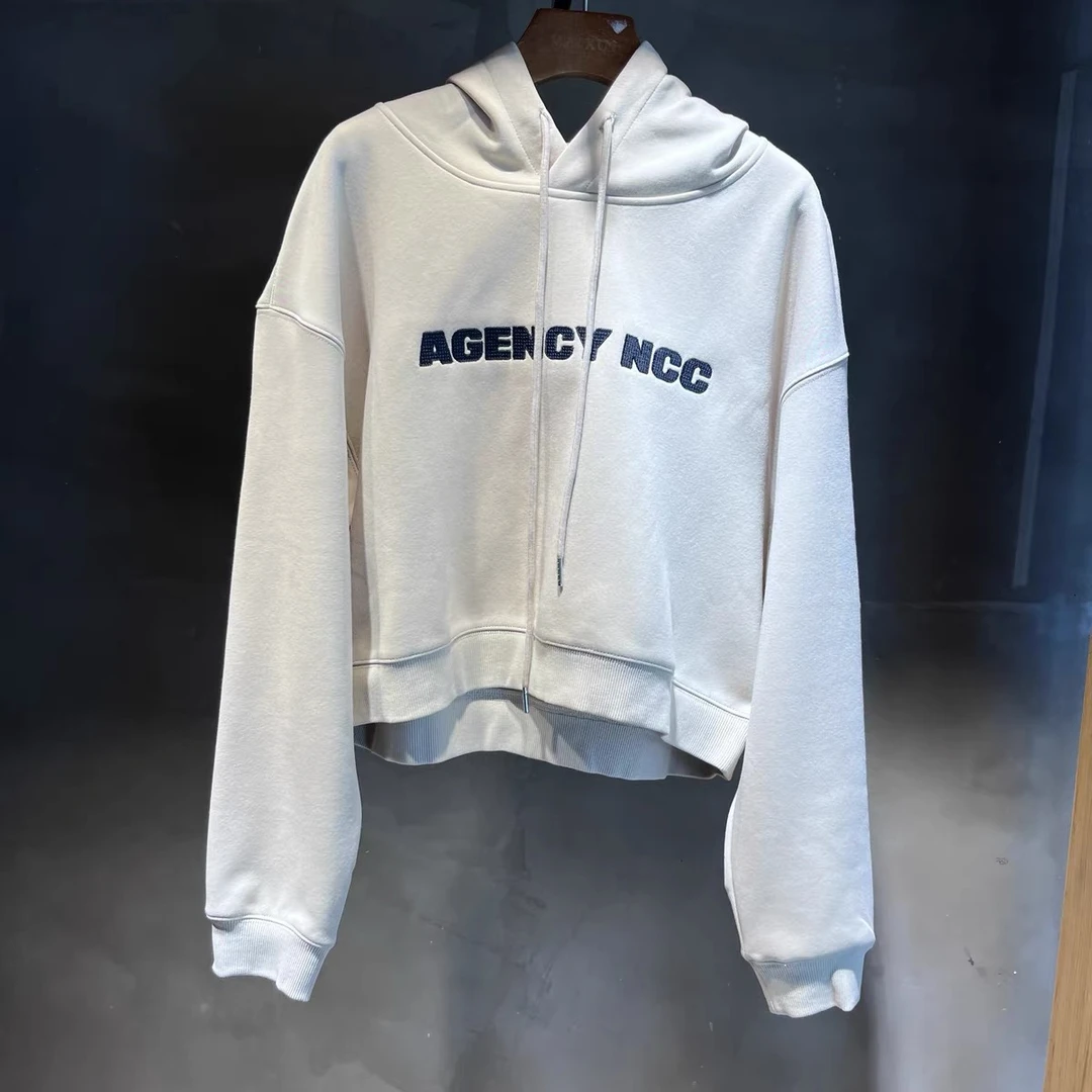 麦寻女装冬季正品WYSLQ001浅卡其连帽短款卫衣