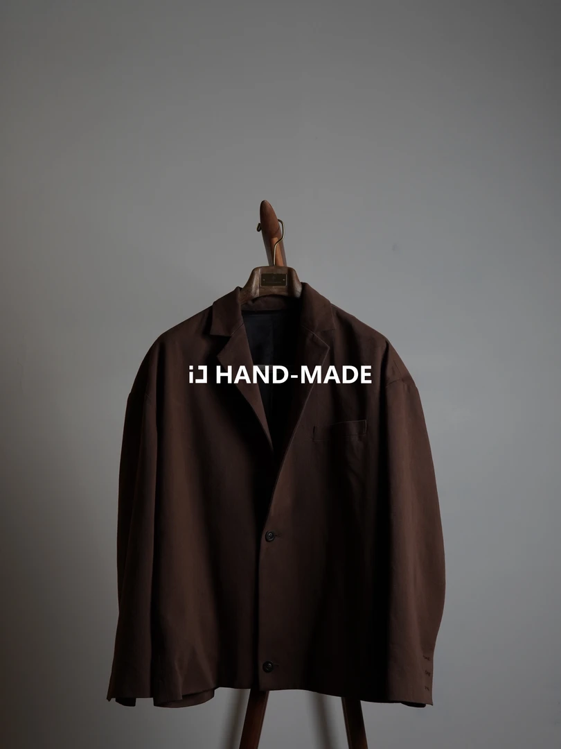 iJ老钱风 静奢风 宽松版型棕色复古男士西装外套