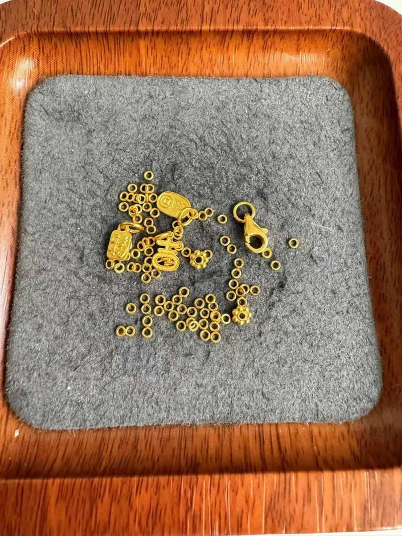 足金999 卡2小金圈素金提溜