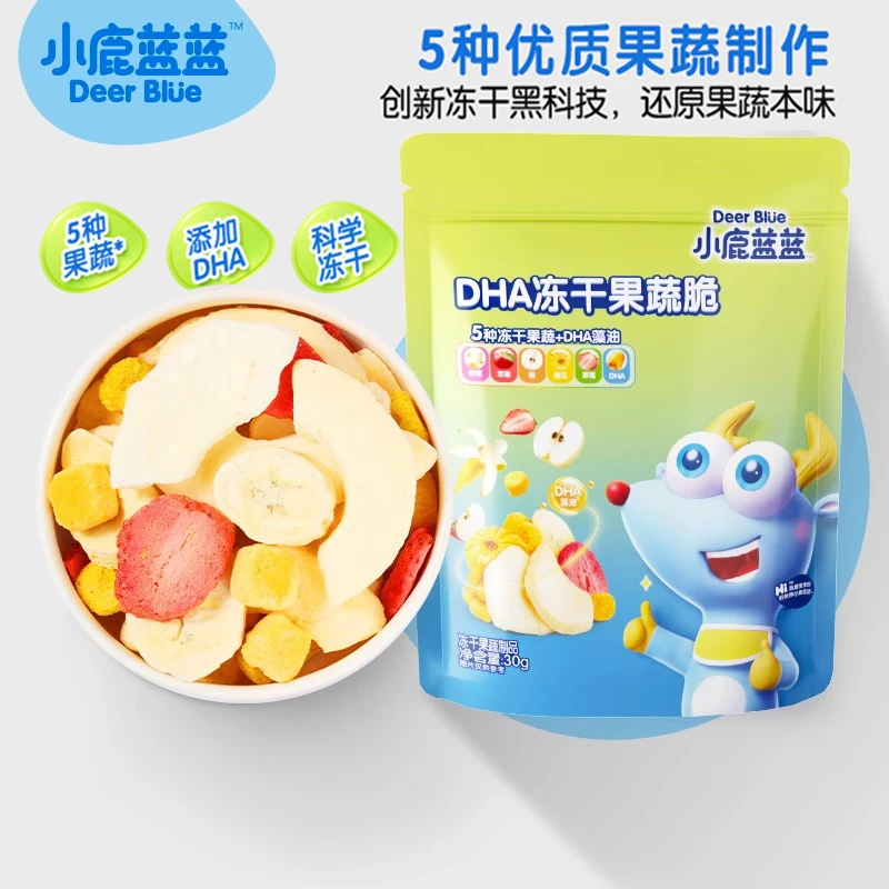小鹿蓝蓝DHA冻干果蔬脆儿童零食冻干水果干果蔬干宝宝零食30g