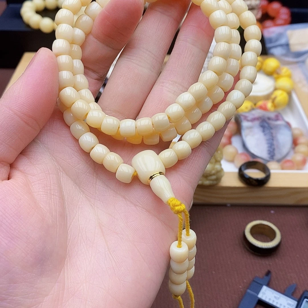 驼骨手串/手链8×7驼骨鸡油黄