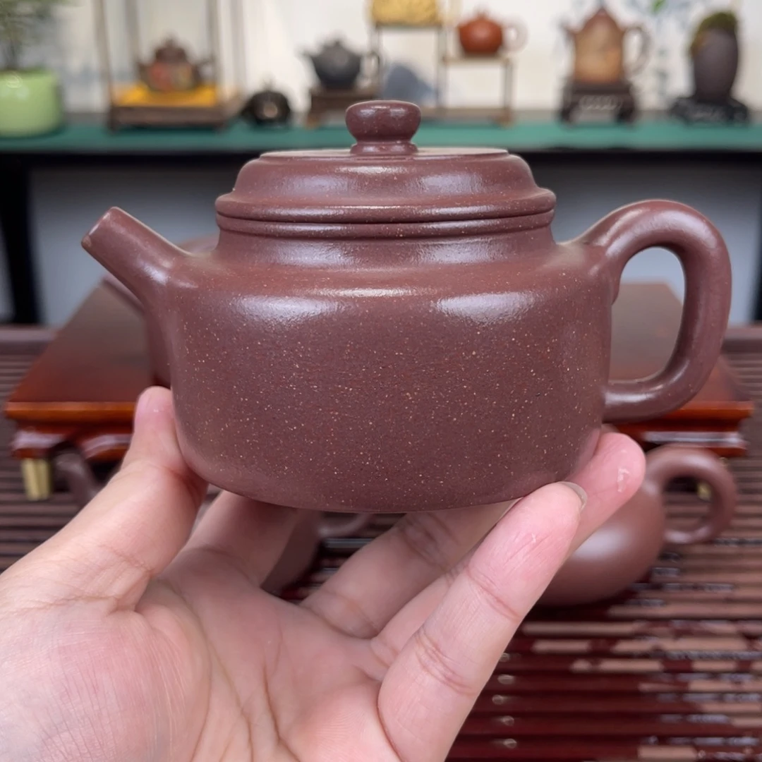 紫砂茶壶200毫升全手工底槽青德钟