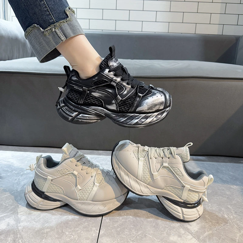【MH】2025爆款厚底老爹鞋女休闲运动潮流百搭女鞋
