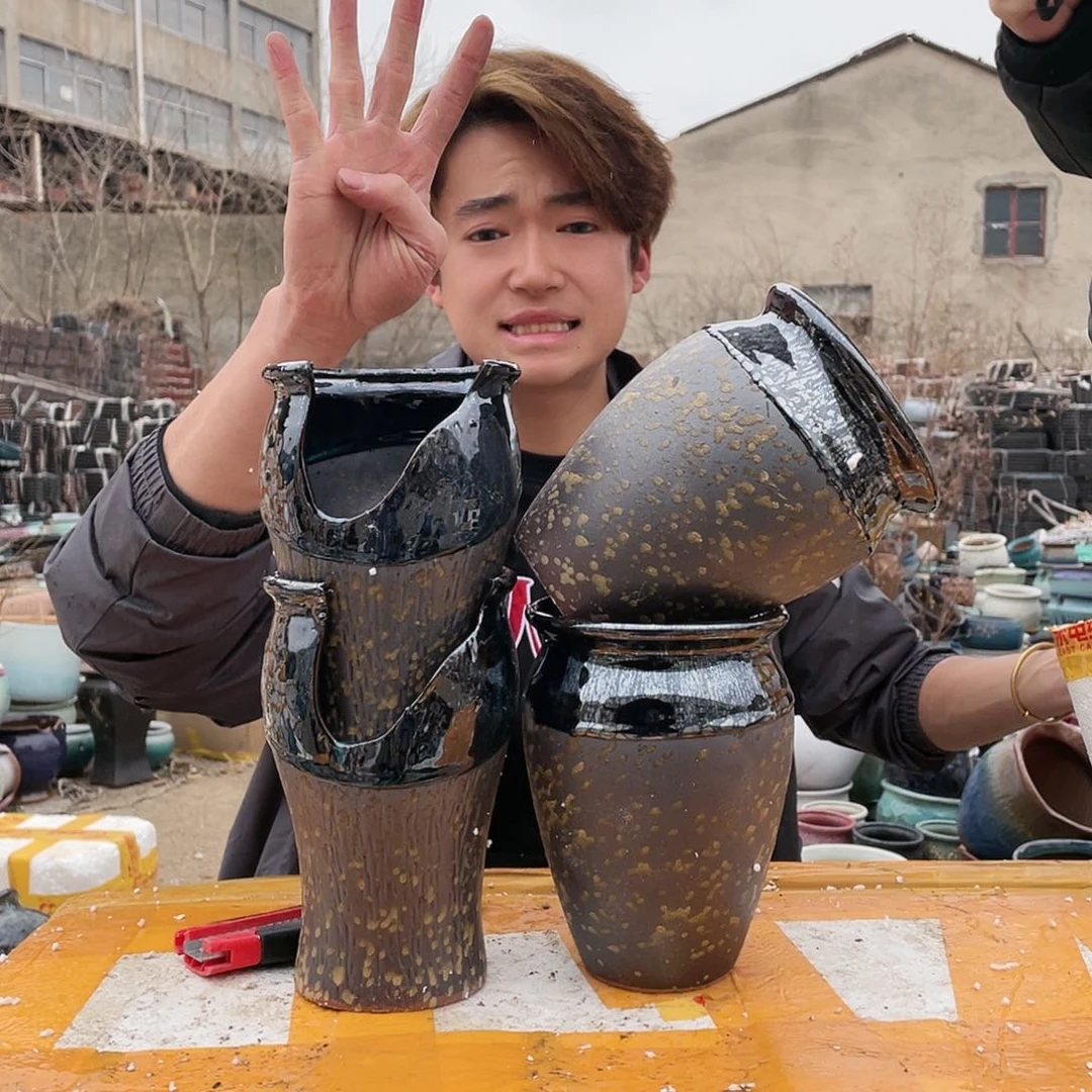 无铅玻璃宜兴紫砂花盆