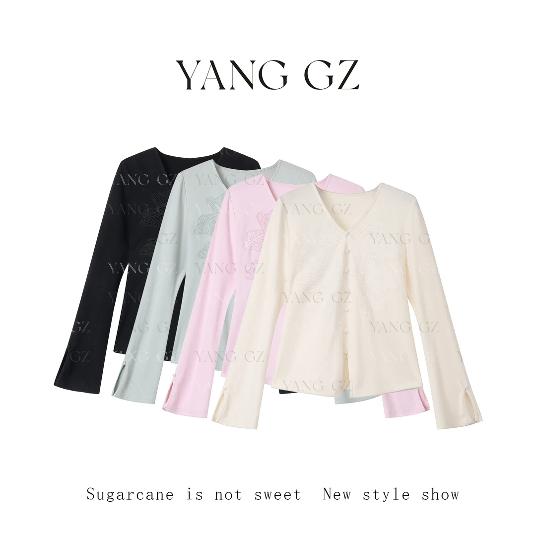 YANG GZ【破茧成蝶】新中式人棉混纺蝴蝶元素打底女GZ5152TS602528