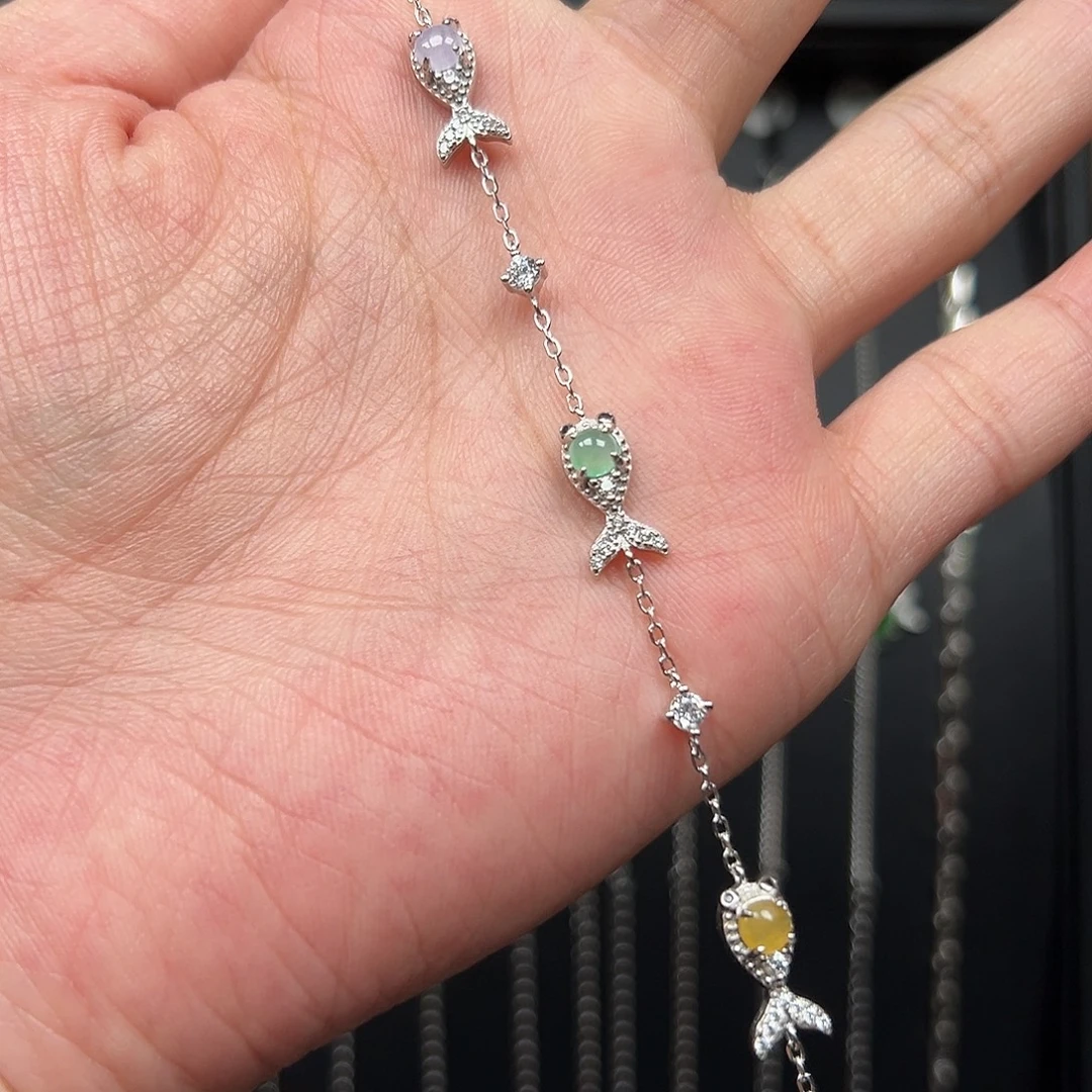 翡翠银S925镶嵌手链