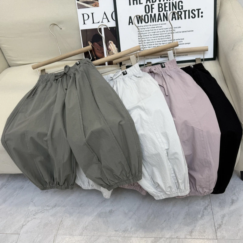 【高品质】巴拉拉2025新款爆款女童裤子男童夏季纯棉薄款九分裤洋气