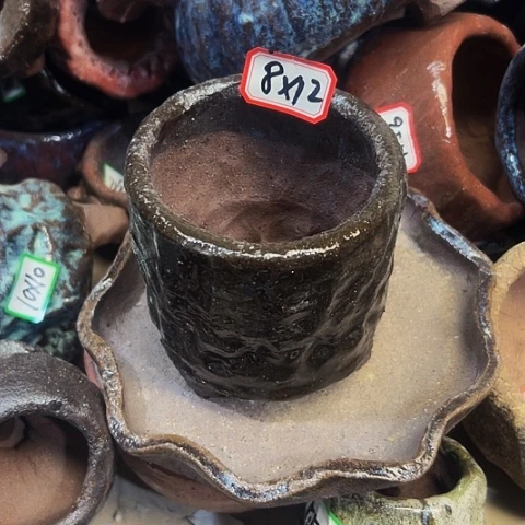 红陶粗陶花盆手工