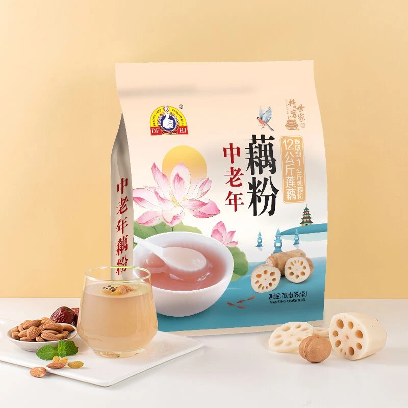 华精中老年藕粉官方旗舰店 低脂无白砂糖营养早餐即食小袋装食品