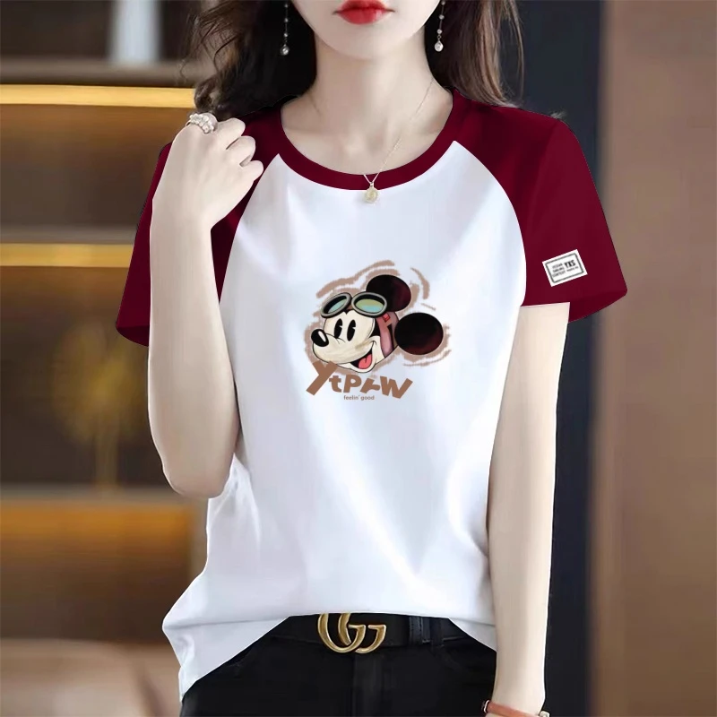 纯棉短袖t恤女士宽松显瘦夏季新款大码休闲减龄上衣胖mm时尚体恤