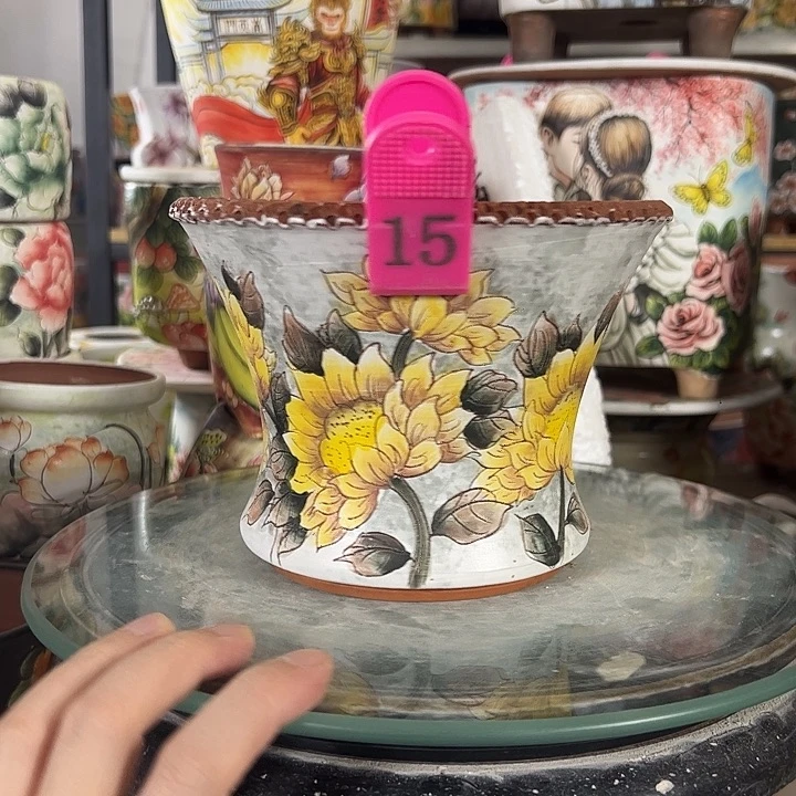 景德镇手绘花盆满38包邮