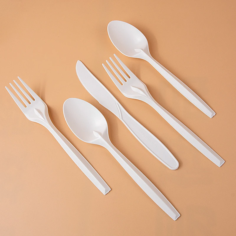 环保一次性勺子叉子西餐勺独立包装拌饭轻食刀叉商用玉米淀粉餐具