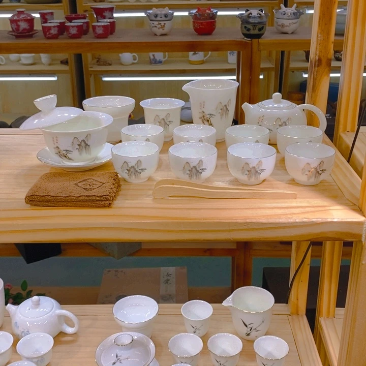 【不止】羊脂玉瓷茶具套装