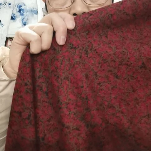 织花奥绒布料红龟纹1.2米