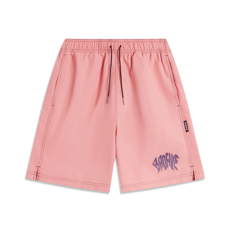 李宁夏季新款短裤 反伍BADFIVE男子冰感舒适宽松AKSU443 运动短裤