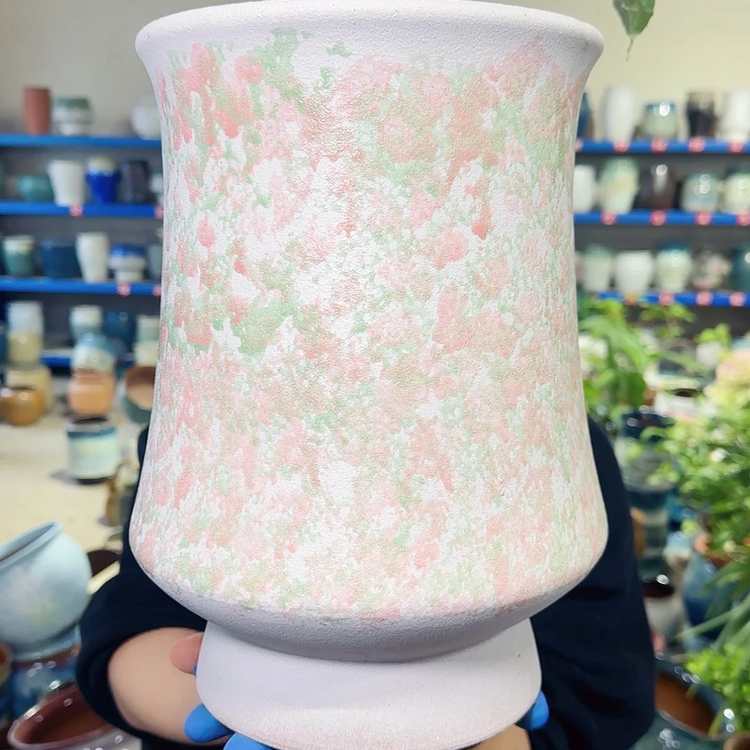 紫砂花盆高30口21