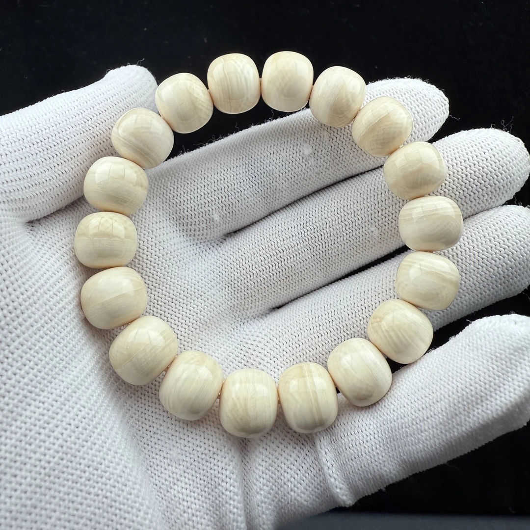 Q2873天然猛犸 汉堡珠 老型手串12*11mm一物一图 假一罚十