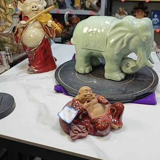大***滨石湾窑公仔，品茶摆件