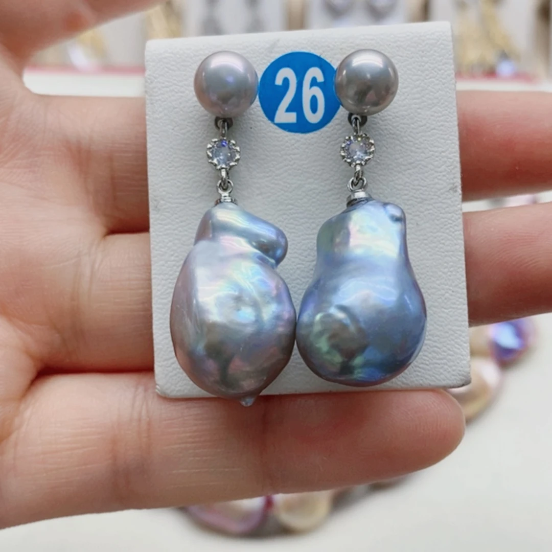 【闪购商品】淡水珍珠耳饰银S925镶嵌