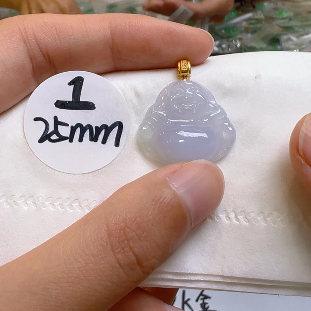 吊坠(不含链)18K金镶嵌翡翠