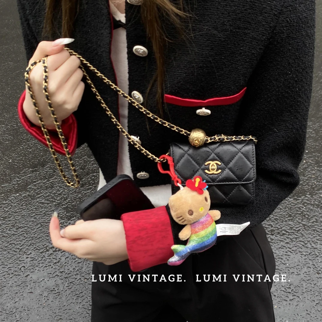 95新 Chanel/香奈儿 黑金羊皮金球小费包 2020年14694271