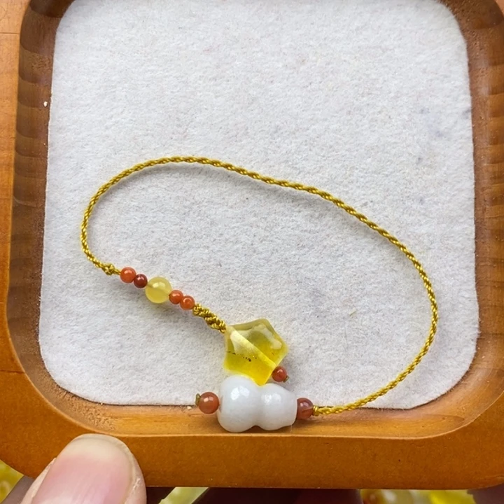 琥珀未镶嵌裸石微瑕手机挂