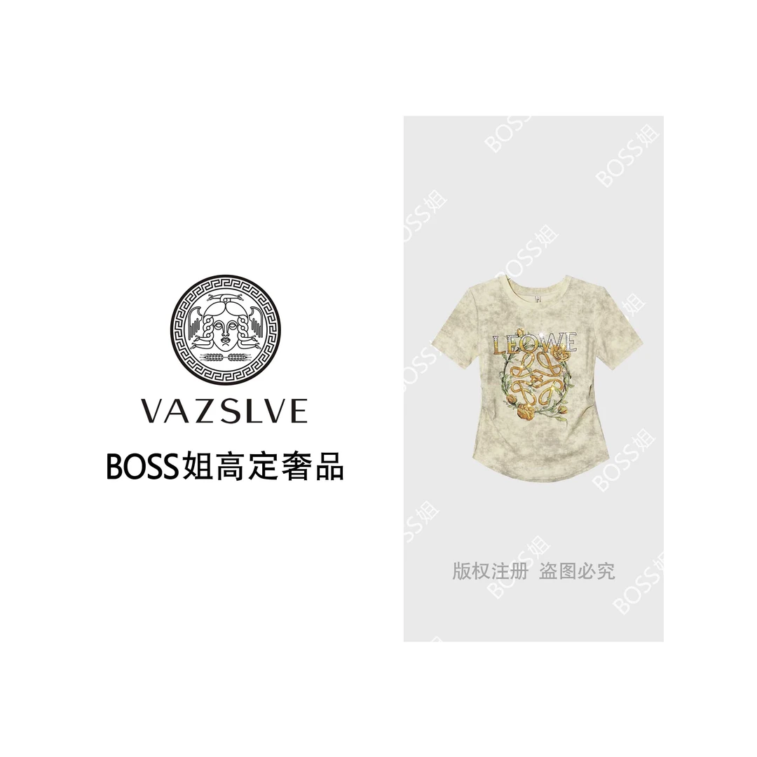 VAZSLVE/原创设计A79071新款洋气百搭休闲短袖