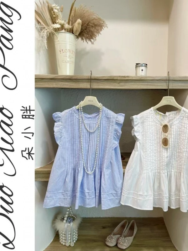 2025夏季新款文艺打褶重工小飞袖衬衫上衣女修身高级