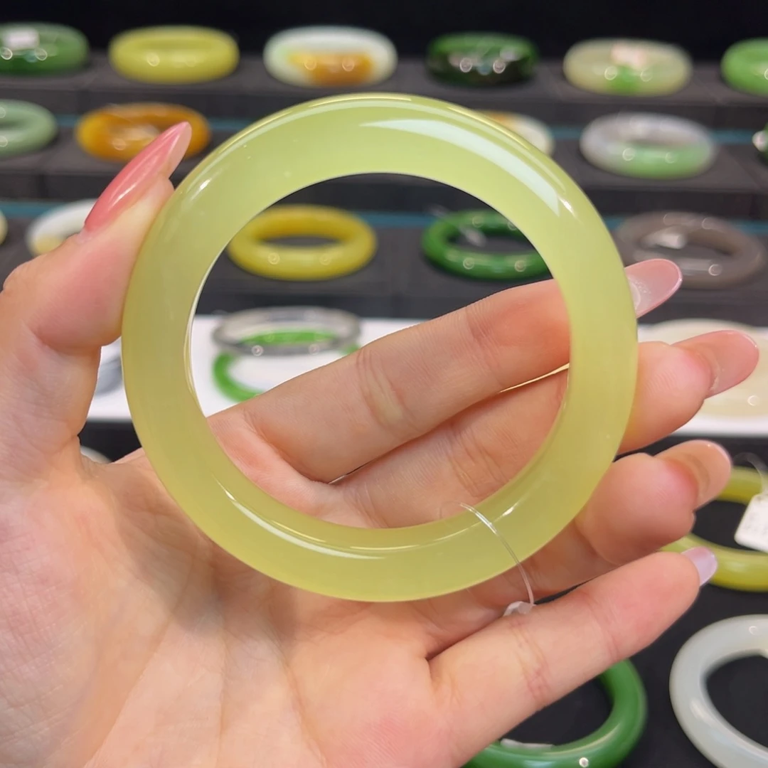 未镶嵌手镯和田玉荧光猫眼高冰鸡油黄