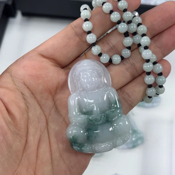翡翠未镶嵌颈饰冷*68颗约卡6珠子 观音