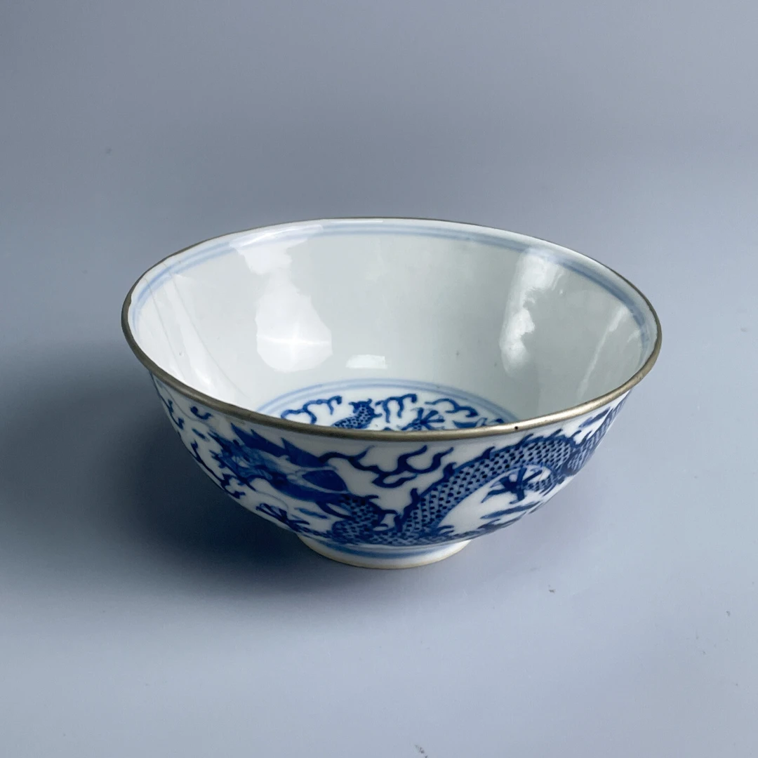 清光绪青花双龙戏珠纹碗-M25DQ008788-02