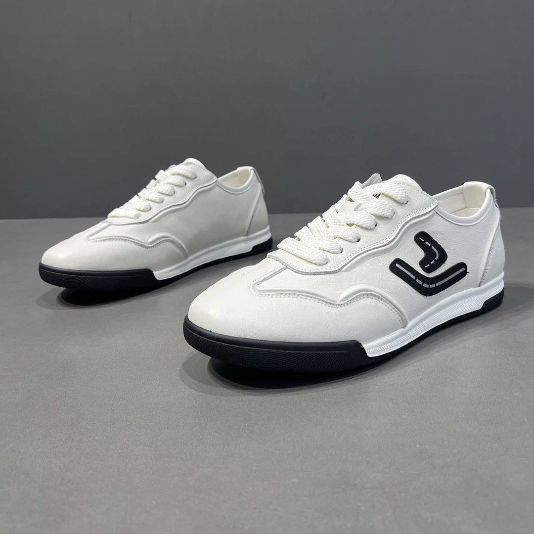 欧丽龙男鞋头层牛皮德训鞋鞋透气网布内里猪皮鞋垫小白鞋休闲男鞋